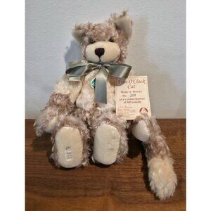 HERMANN Five O'Clock Cat Articulated Mohair Plush Ltd Ed 208/500 Made In Germany